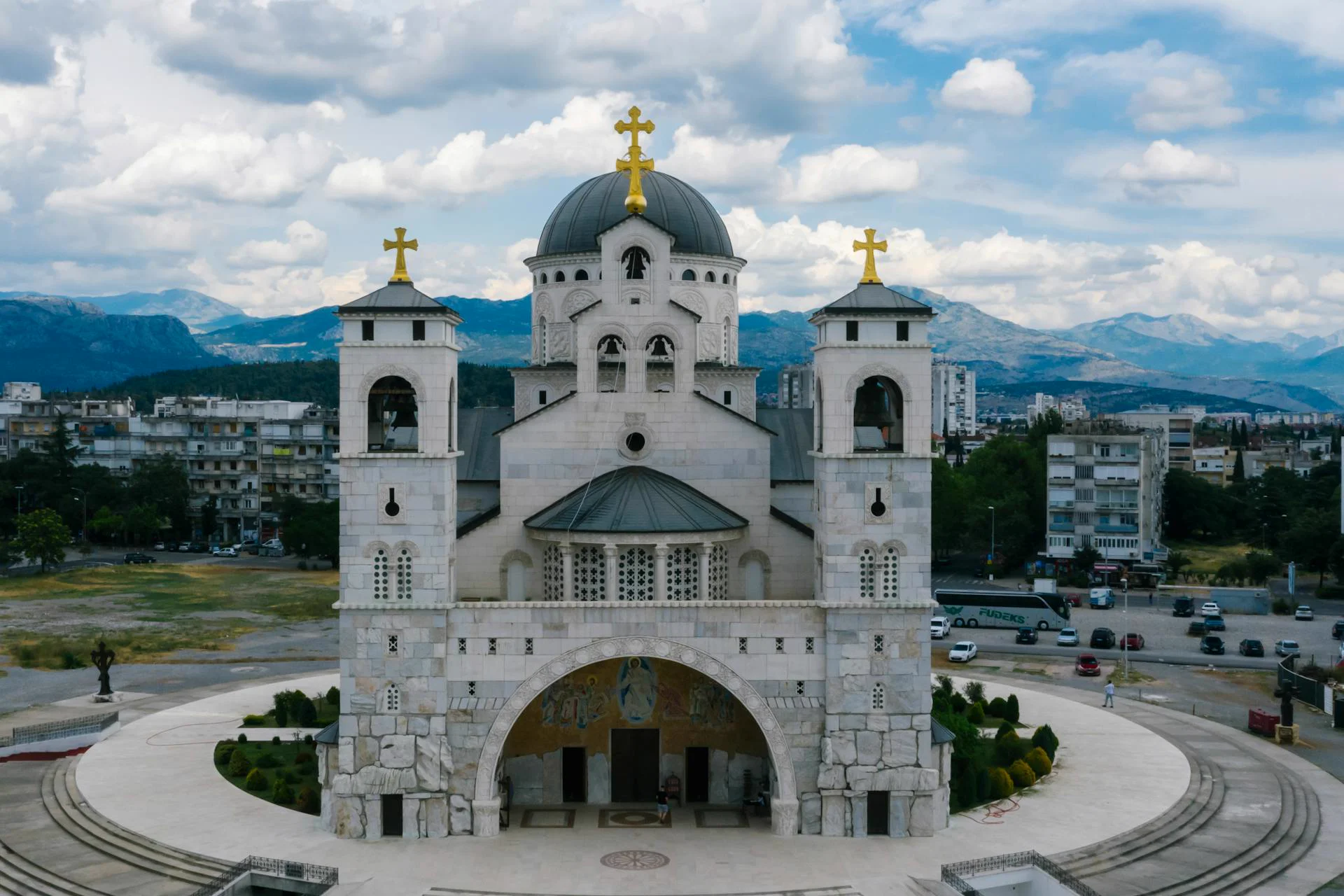 Podgorica region aerial view from above the fortress walls